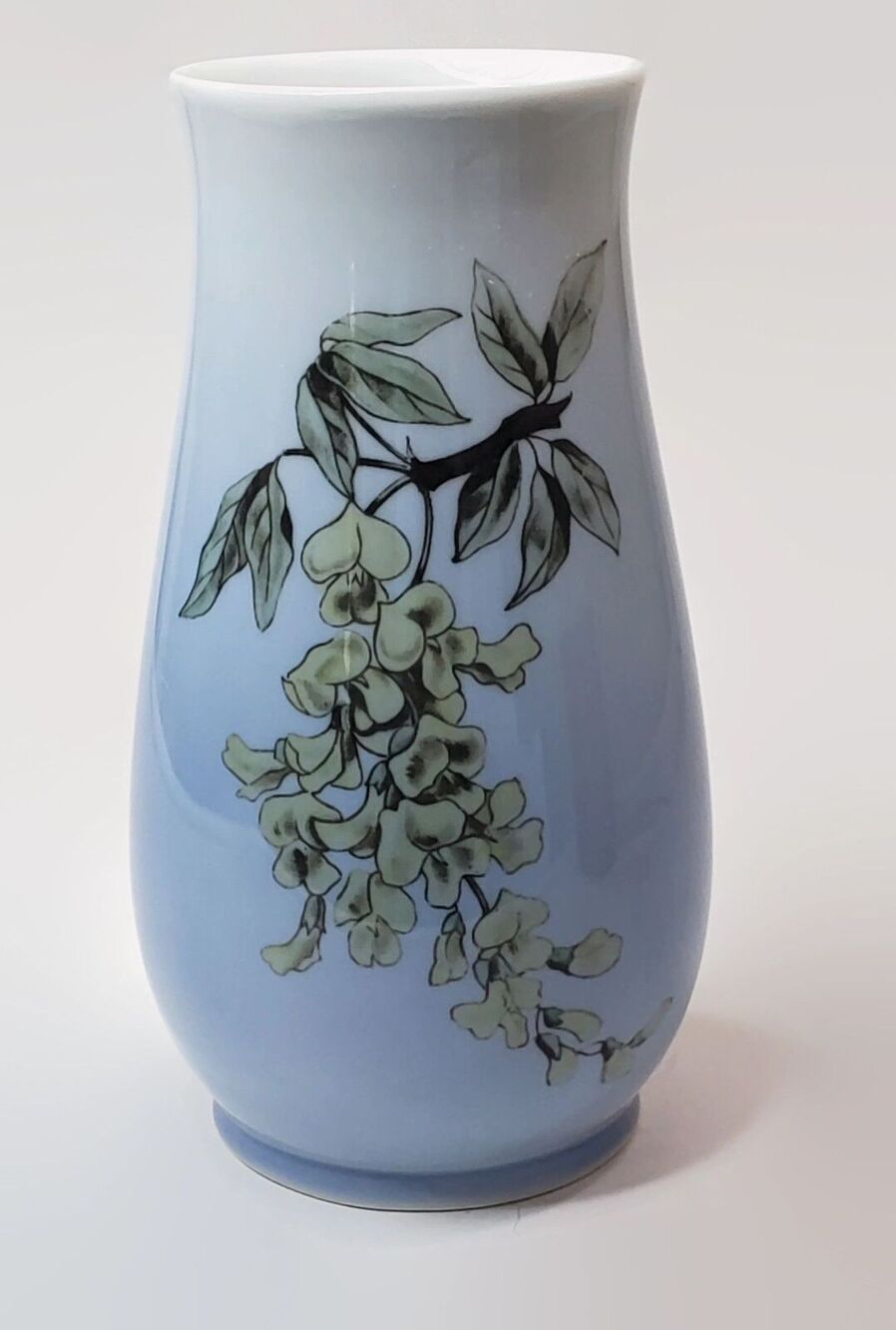 Bing Grondahl B&G Copenhagen Denmark Flowering Wisteria Porcelain Vase 7” Tall